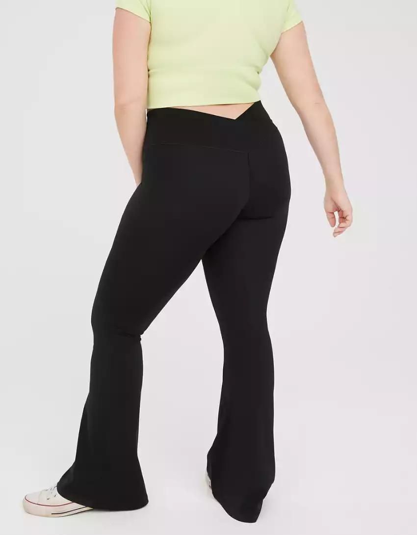 Aerie Real Me Double Crossover Flare Legging