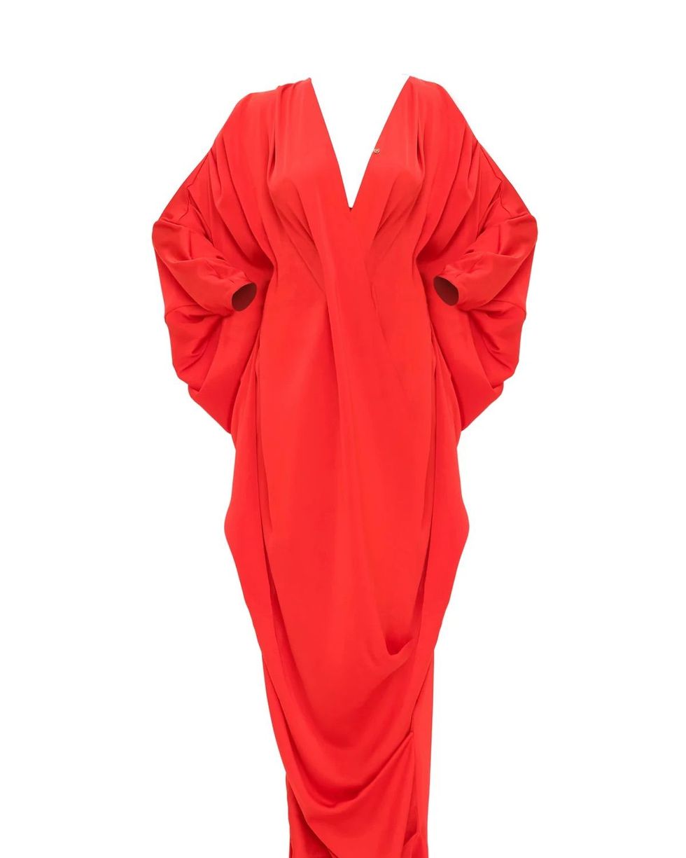 Red Short Kaftan Dress