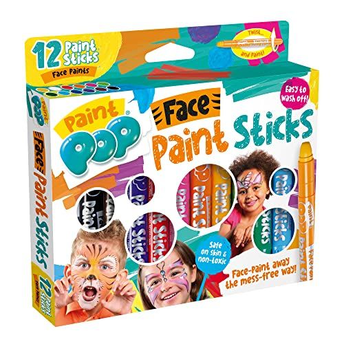 Face Paint Sticks For Kids,12 Pcs Face Paint Kit Twistable Face Painting  Art Crayons Fluorescent Color Non-toxic and Washable for Birthday Halloween