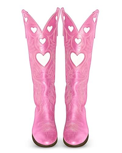 Mid Calf Cute Heart Cowgirl Boots