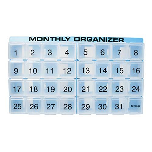 31 Day Clear Monthly Pill Organizer with Removable Daily Pods | Pill Thing