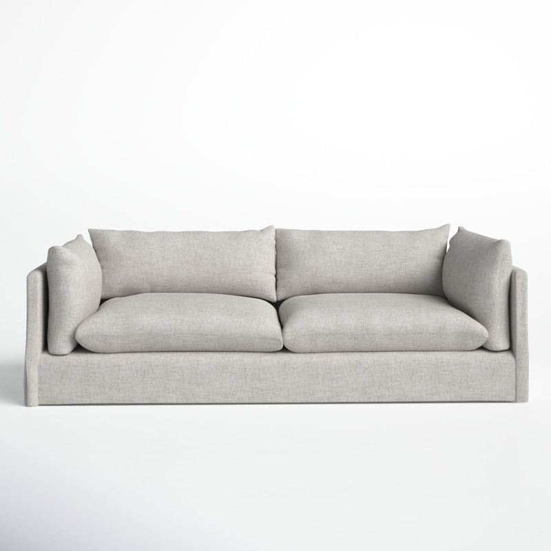 Renaldi 90" Square Arm Slip-Covered Sofa