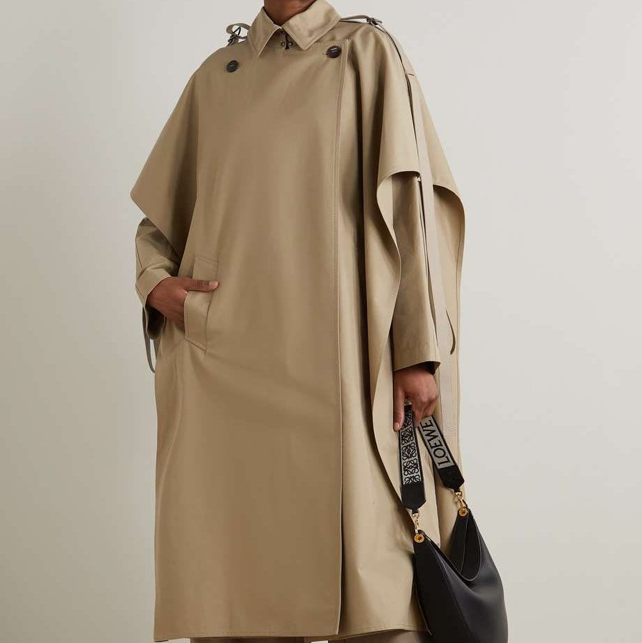 Cape-Effect Cotton-Gabardine Trench Coat Cape-Effect Cotton-Gabardine Trench Coat