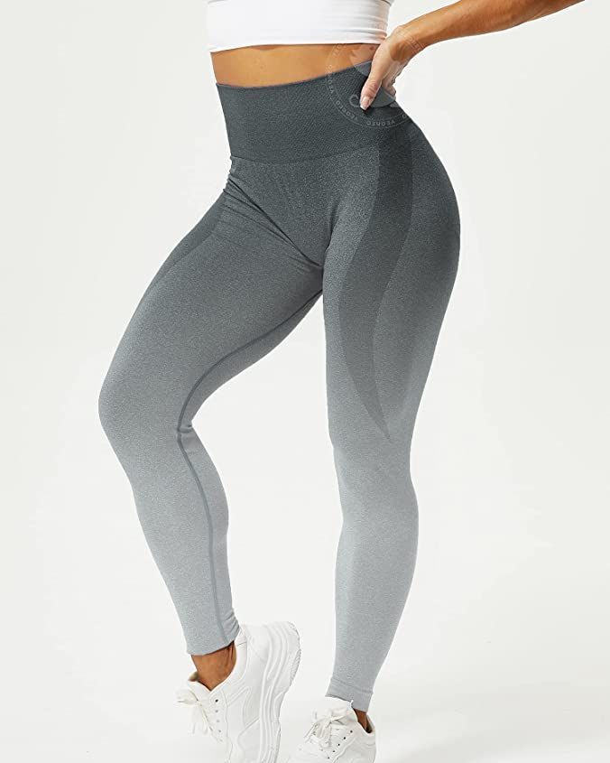 YEOREO Women High Waist Seamless Workout Leggings Gym Smile Contour Yoga  Pants Athletic Tights