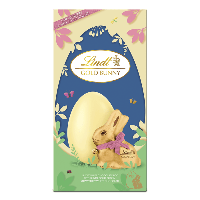 Lindt Gold Bunny Strawberry White Easter Egg 195g