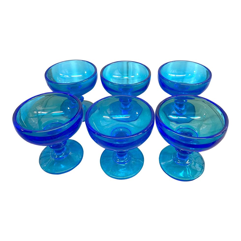 20th-Century Cobalt Blue Dessert Glasses 