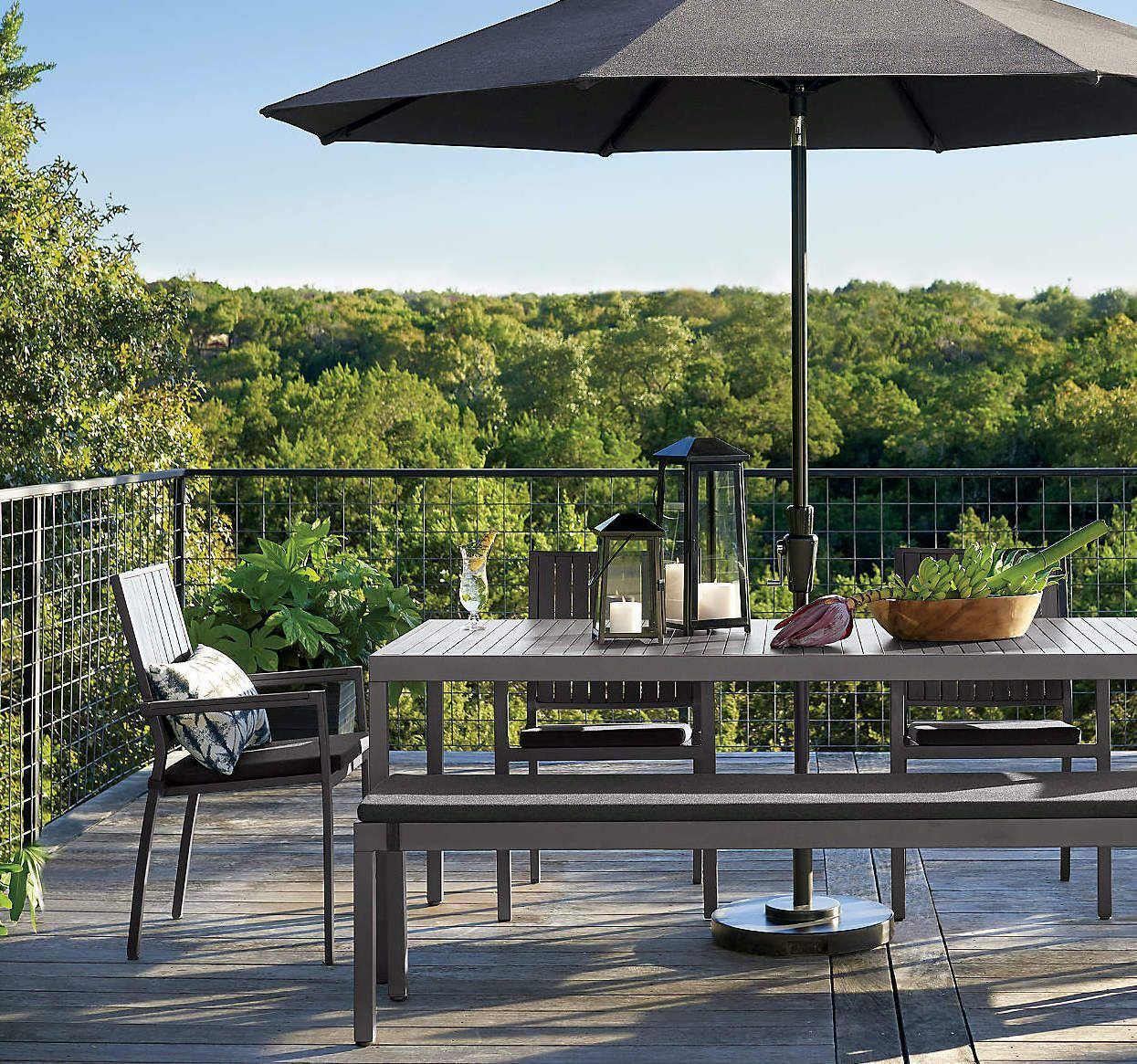 Concrete outdoor dining table deals with umbrella hole