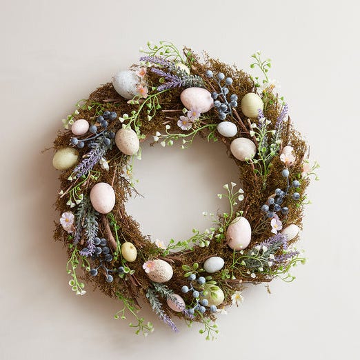 43cm Mossy Easter Wreath