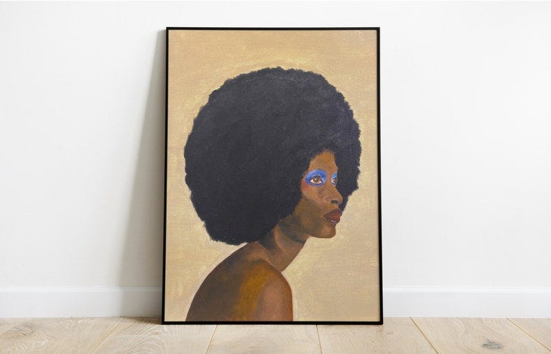 Afro Woman Painting