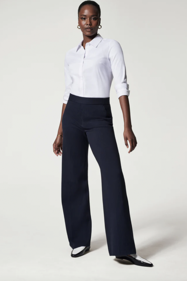 The Perfect Pant, Wide-Leg Pinstripe