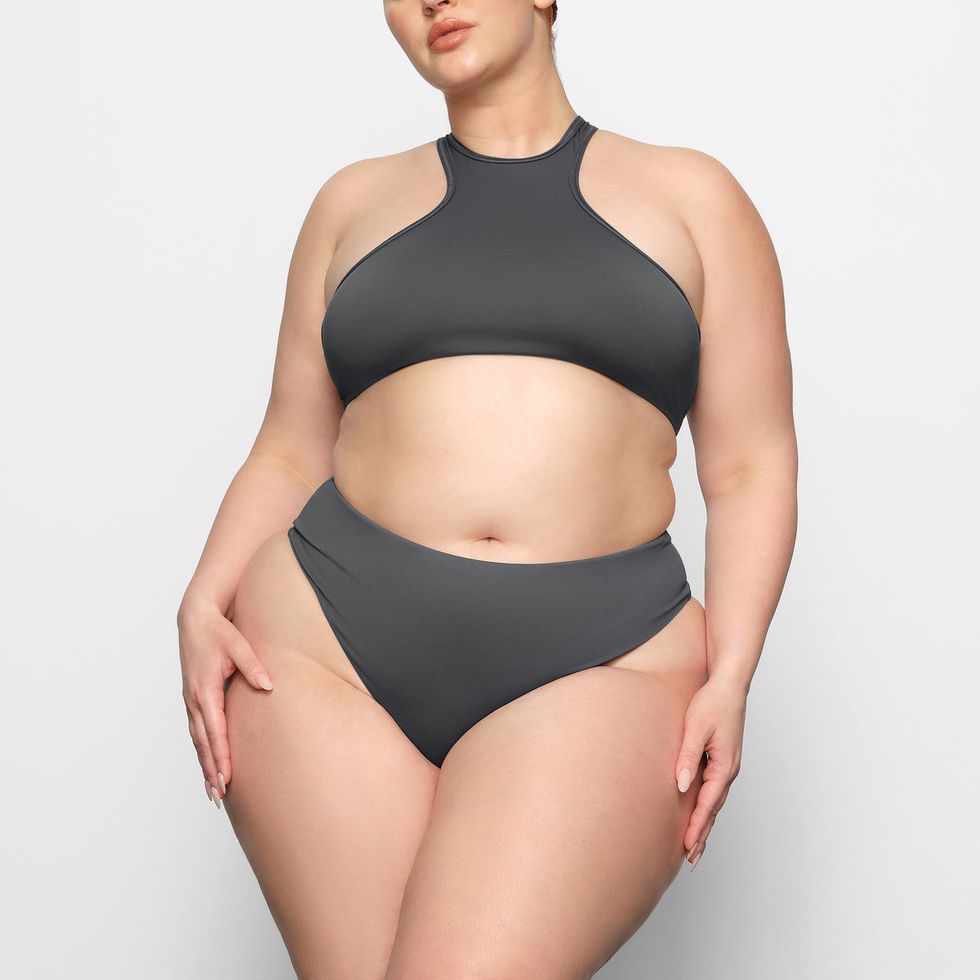 Plus Size Bikini Set for Obese Woman Separate Women's Swimwear High Waist  Big Breasts Swimsuit Large Striped Bathing Suits 2020