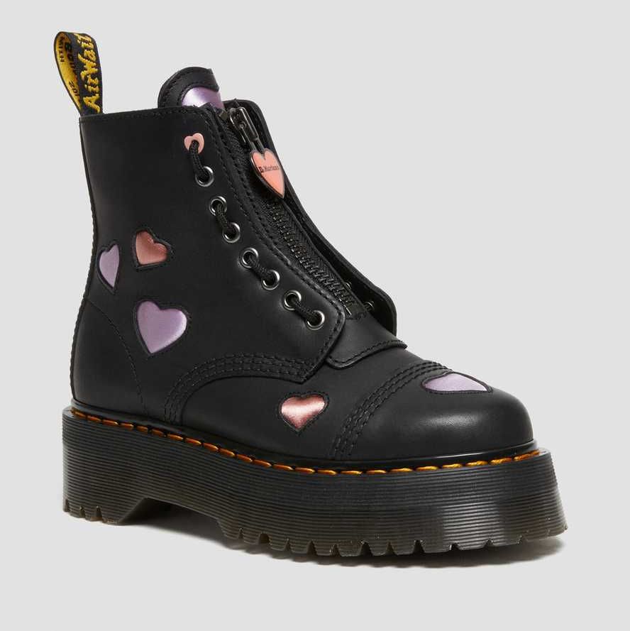 Sinclair Heart Leather Platform Boots