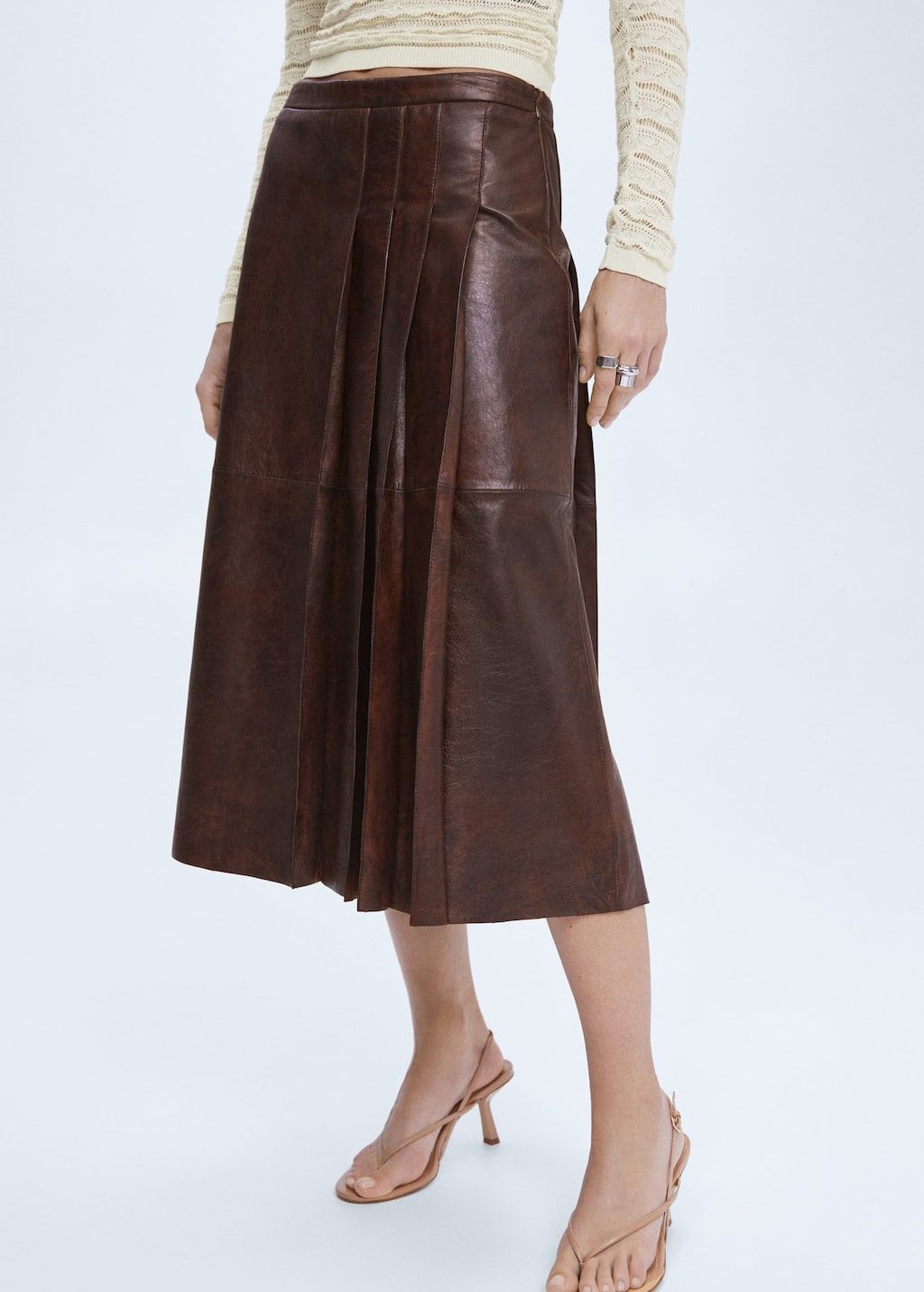 Mango leren online rok