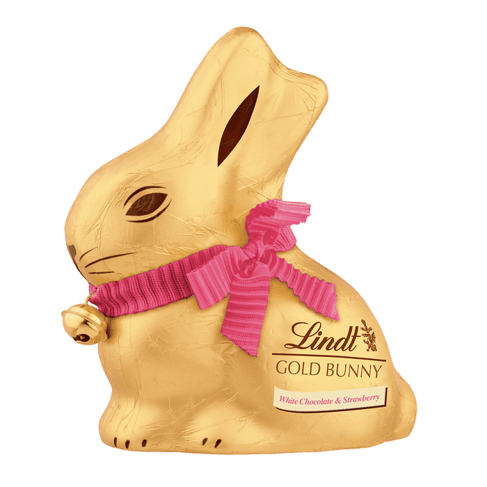Lindt GOLD BUNNY Strawberry White Chocolate 100g