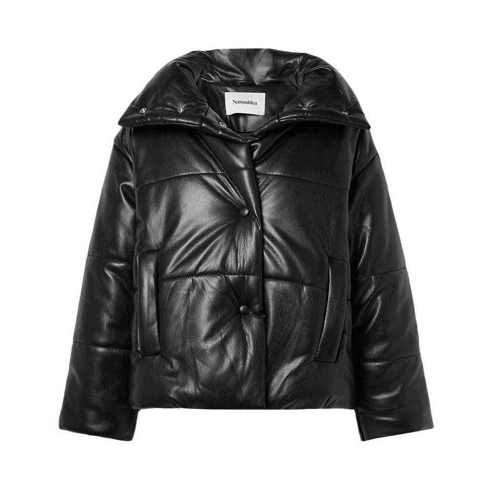 Hide Quilted Padded Vegan Leather Jacket