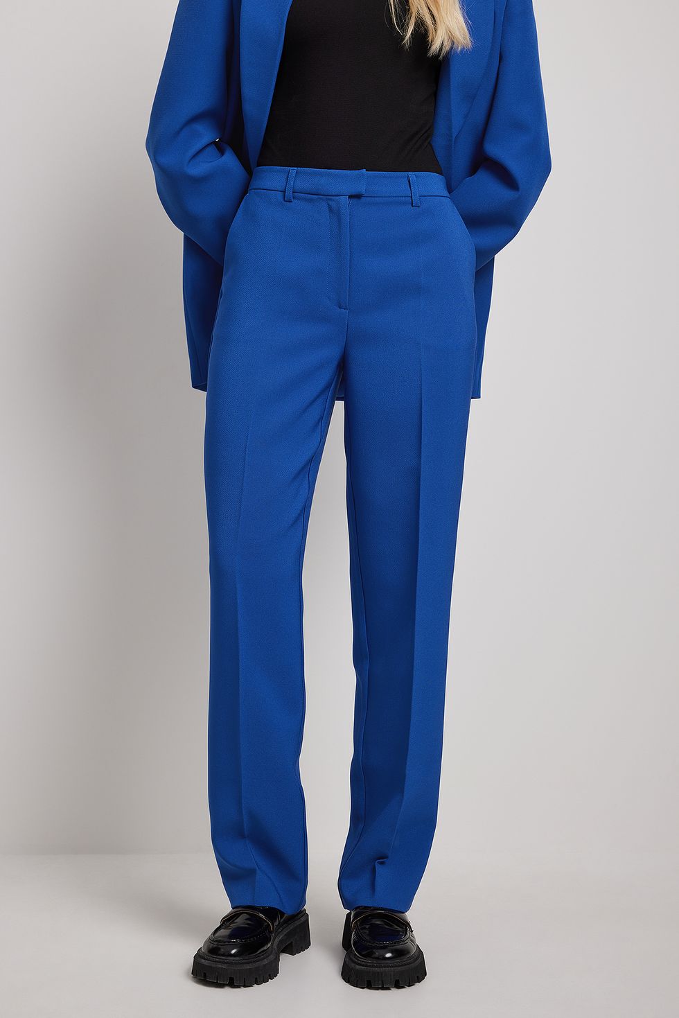 Recycled Straight Leg Suit Pants Blue
