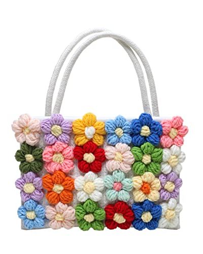 Flower Handwoven Crossbody Handbag