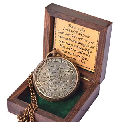 Engraved Compass with Wooden Box