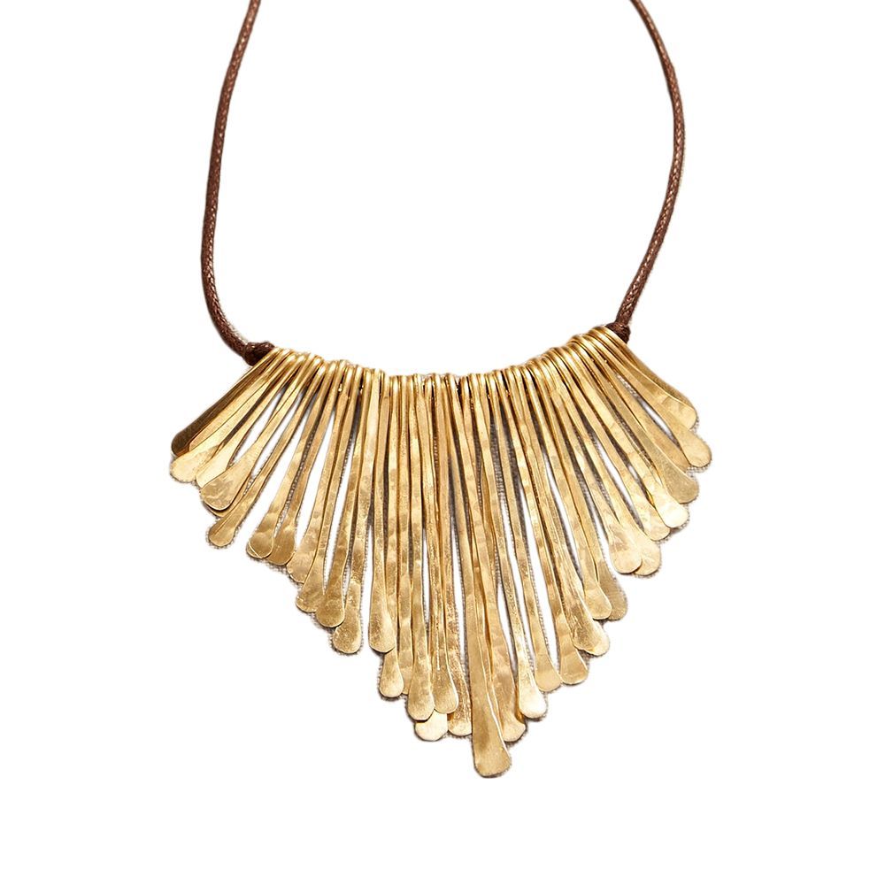 Aureus + Argent Brass Feather Bib Necklace