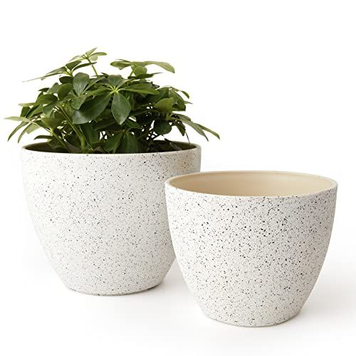 Speckled White Flower Pots