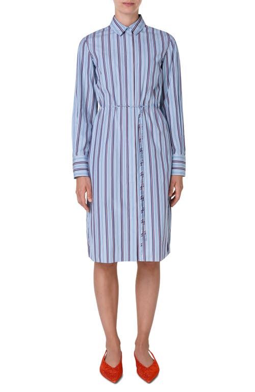 Stripe Long Sleeve Poplin Shirtdress