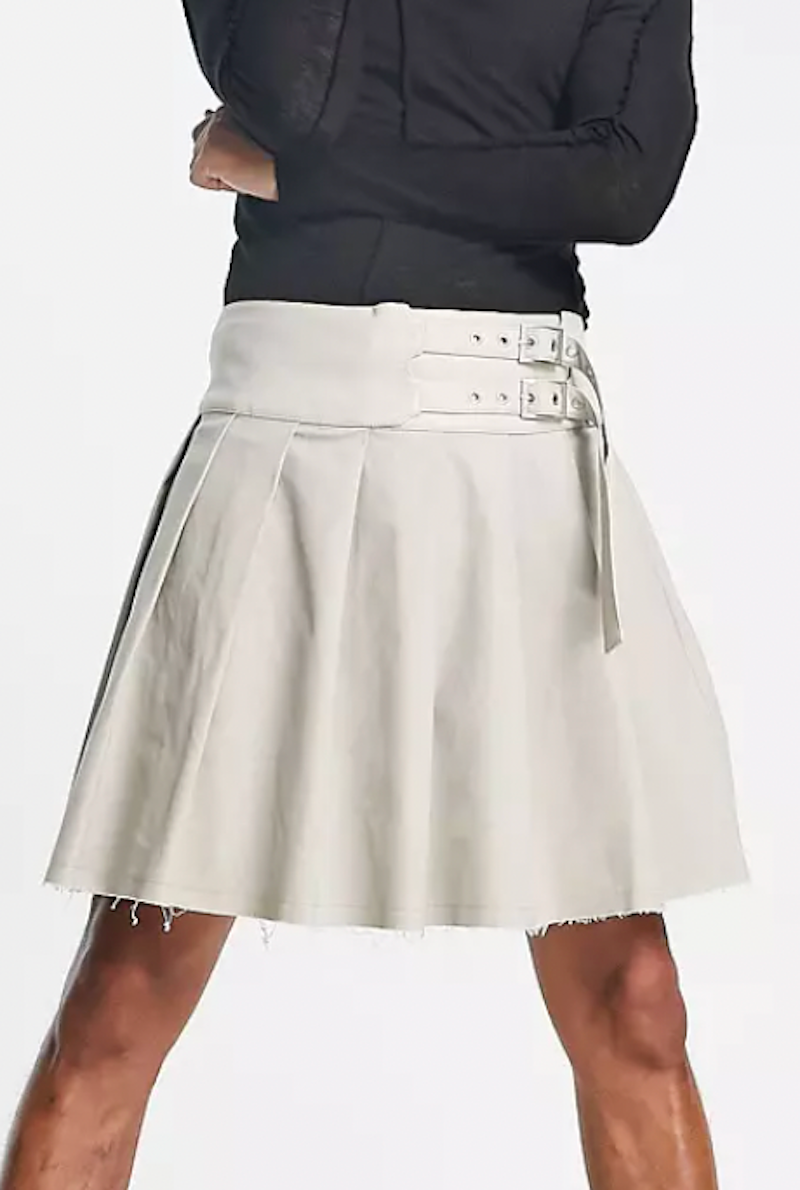 Pleated Knee Length Skirt