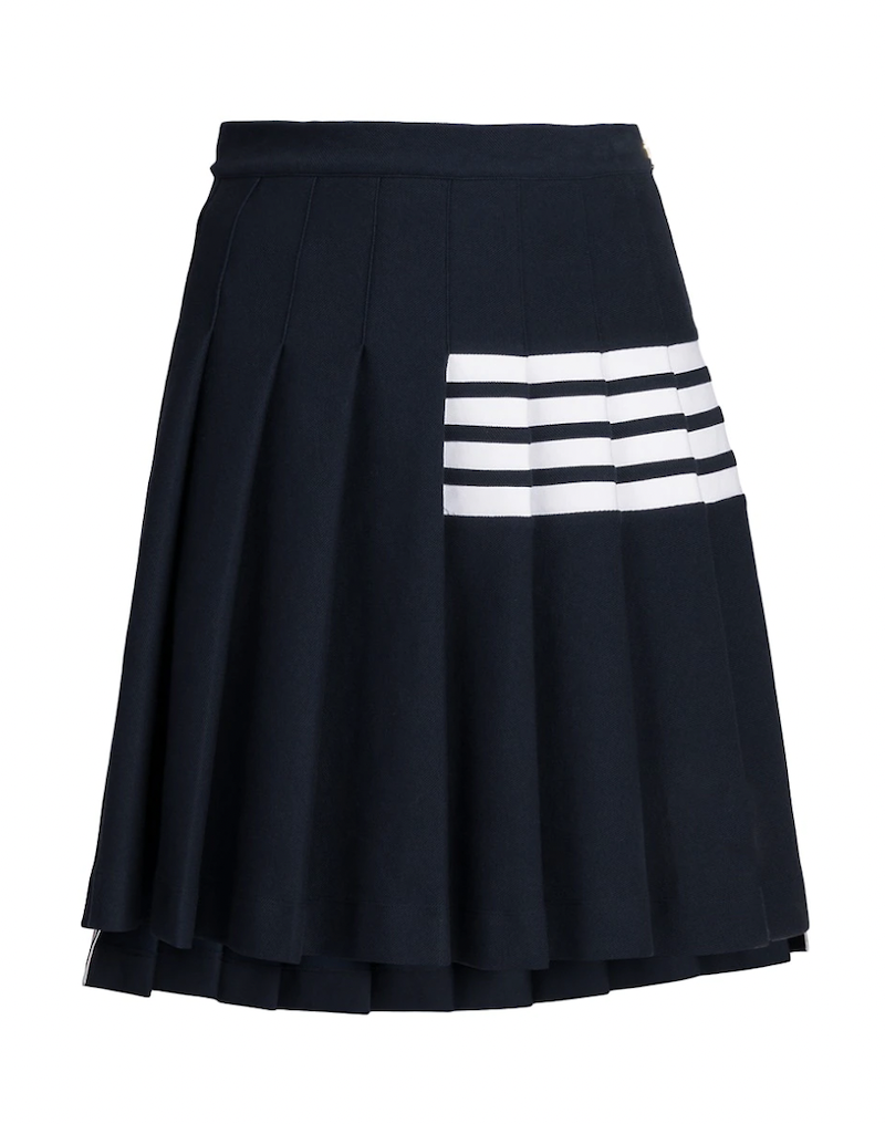 Pleated Cotton-Blend Skirt