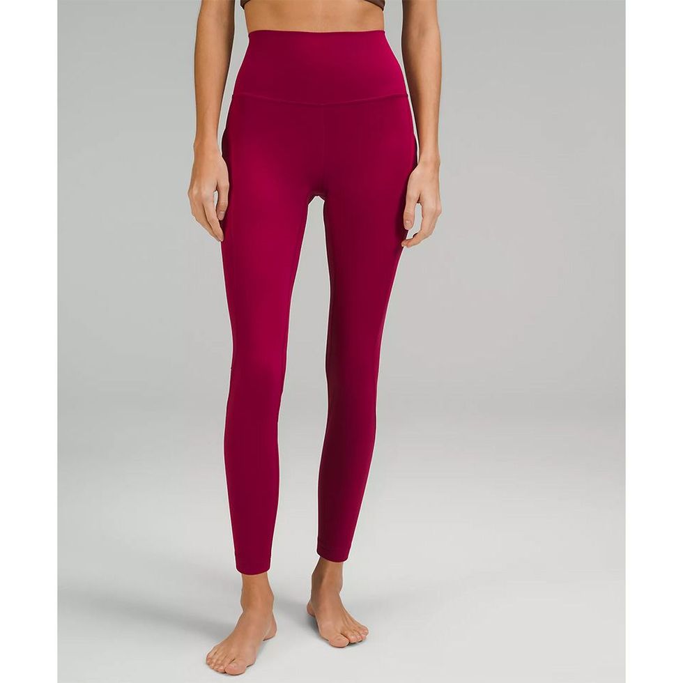 Lululemon Fast and Free High Rise Maroon Leggings with‎ Pockets