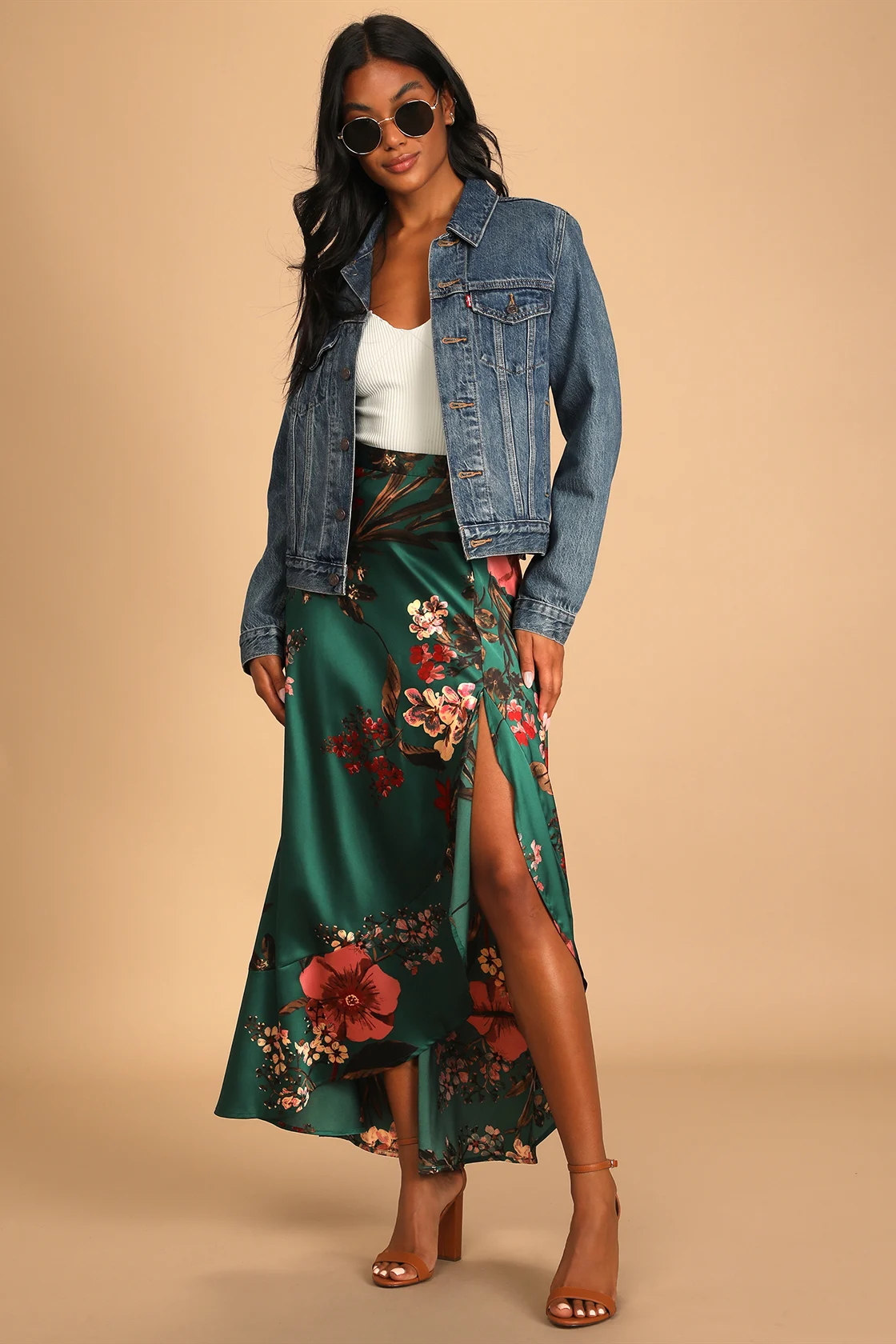 floral maxi skirt outfits