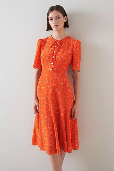 Orange tea clearance dress