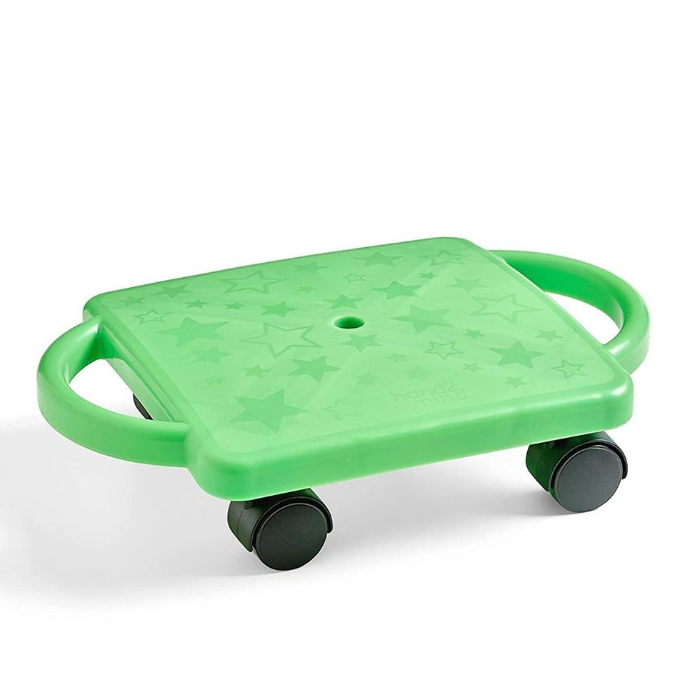 Green Indoor Scooter Board with Handles