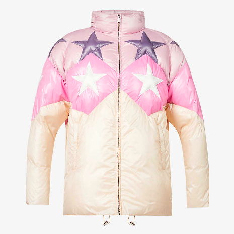 Star quilted down coat
