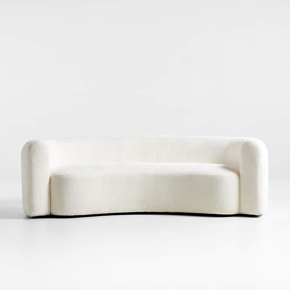 Hugger Curved Boucle Sofa by Leanne Ford Hugger Curved Boucle Sofa by Leanne Ford