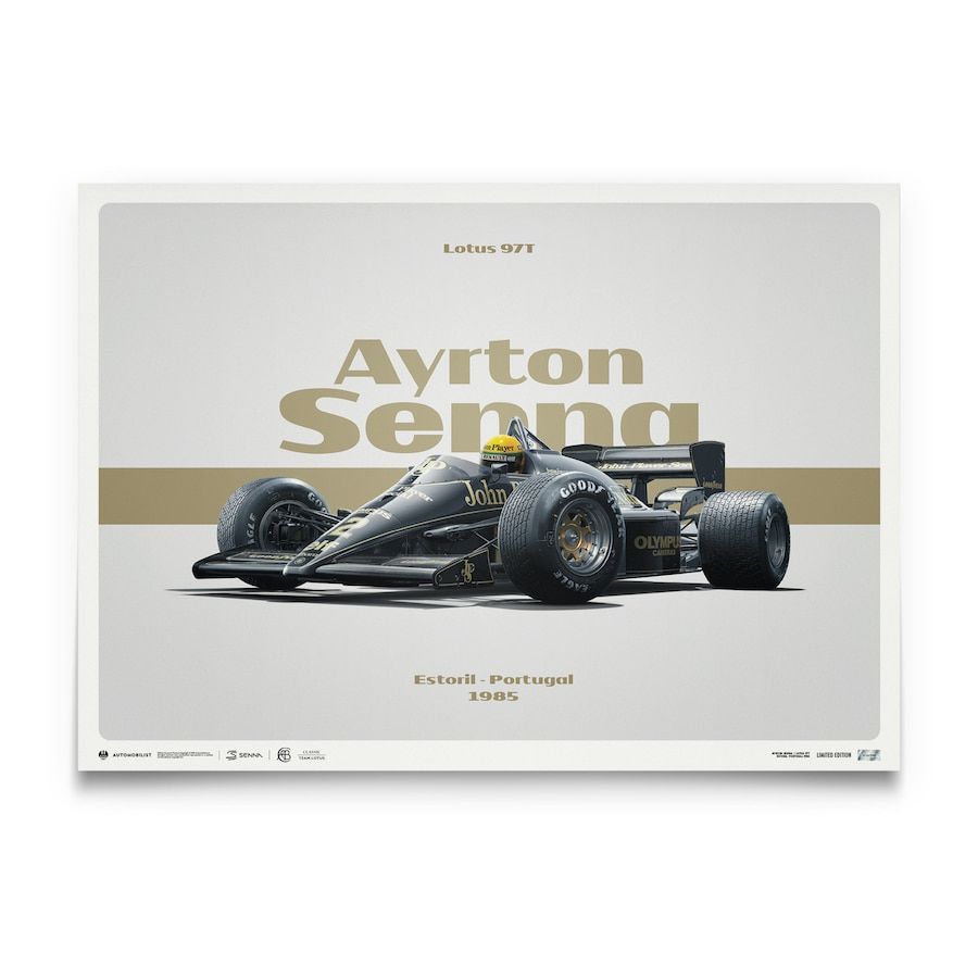 Ayrton Senna Lotus 97T Estoril 1985 Limited Edition Poster