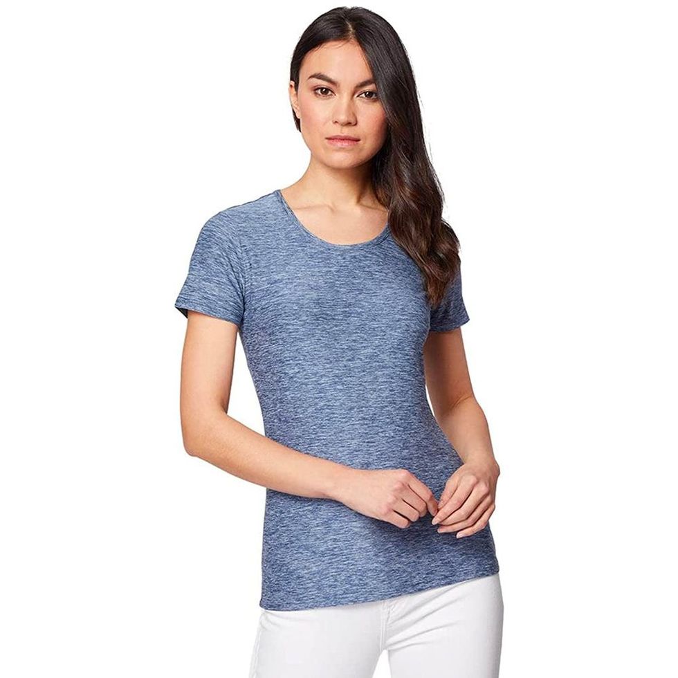 Women's Casual Short Sleeve Scoop Neck Fitted Workout Basic