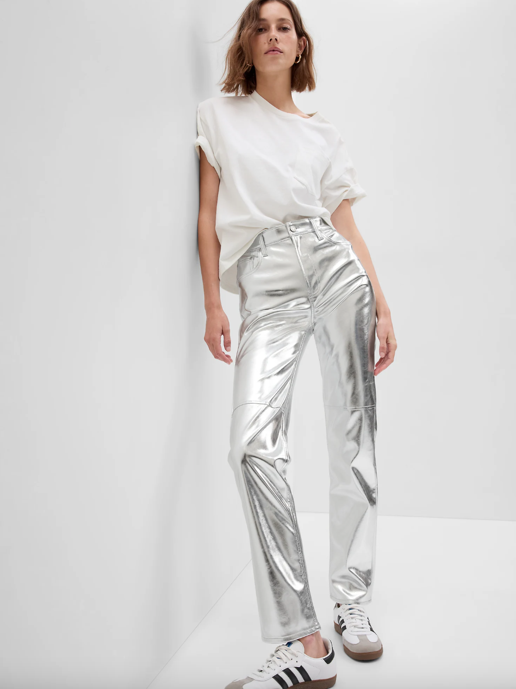 Amy Lynn lupe pants in metallic silver  ASOS
