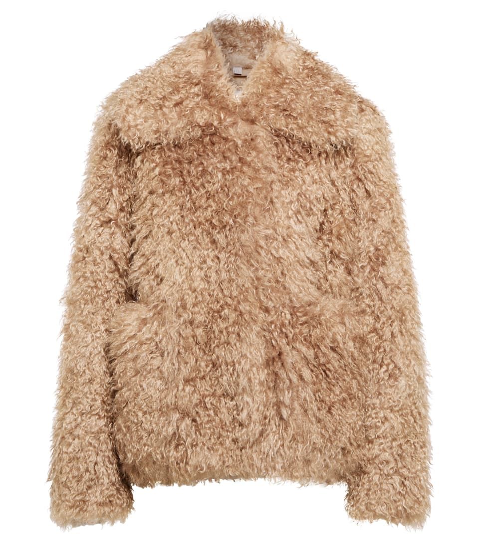 Mohair wool-blend faux fur jacket