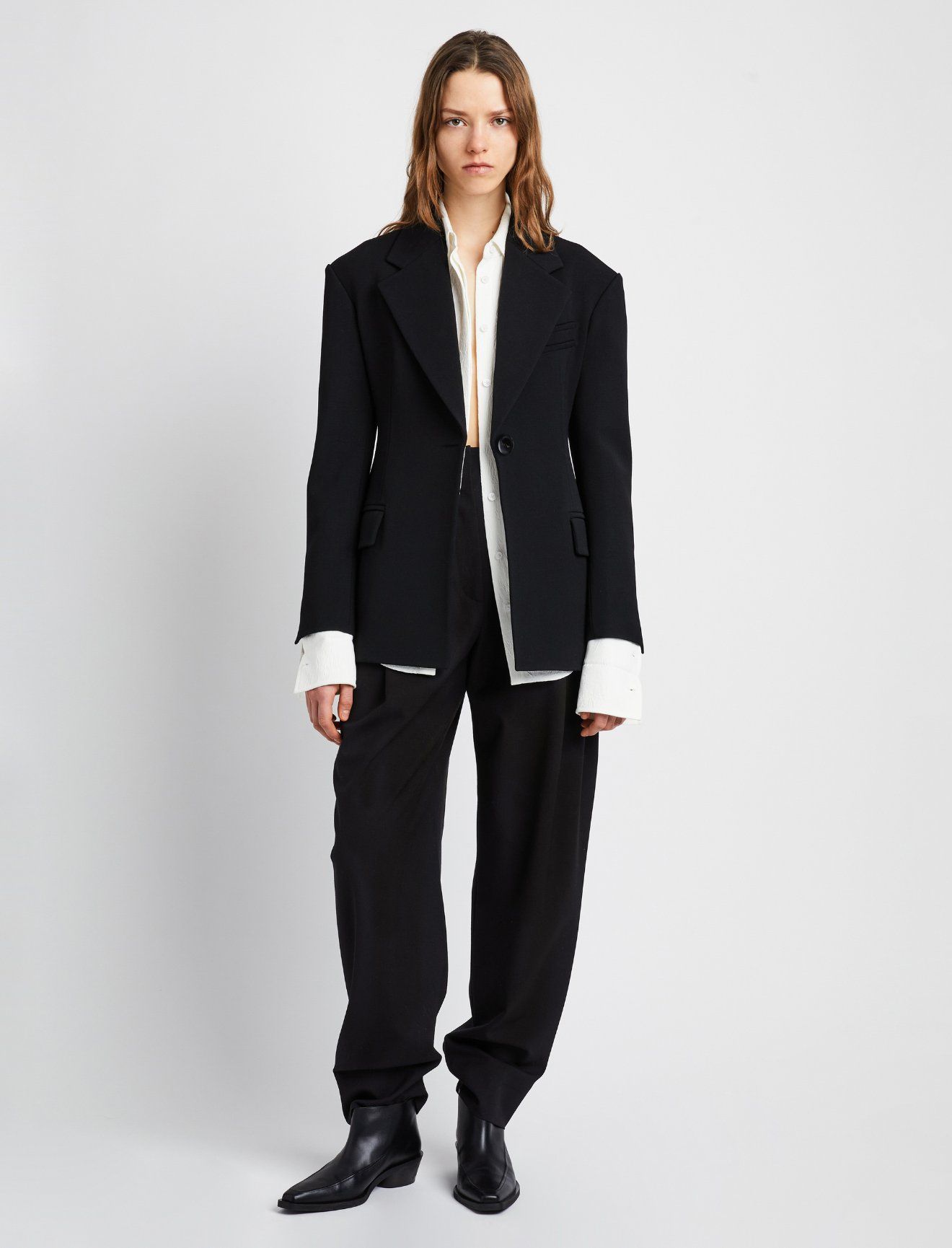 Black wool 2024 blazer womens