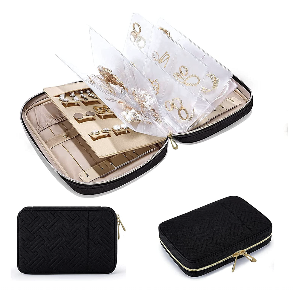 Foldable Jewelry Storage Bag Functional Travel Jewelry - Temu