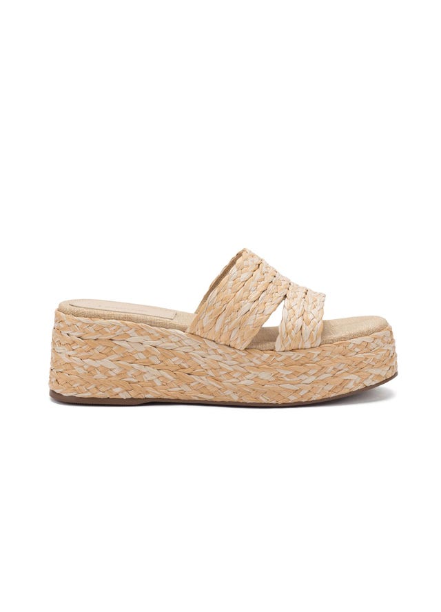 Ash Flatform Sandal In Natural Raffia
