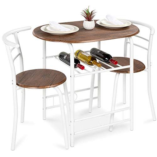 3-Piece Wooden Round Table & Chair Set