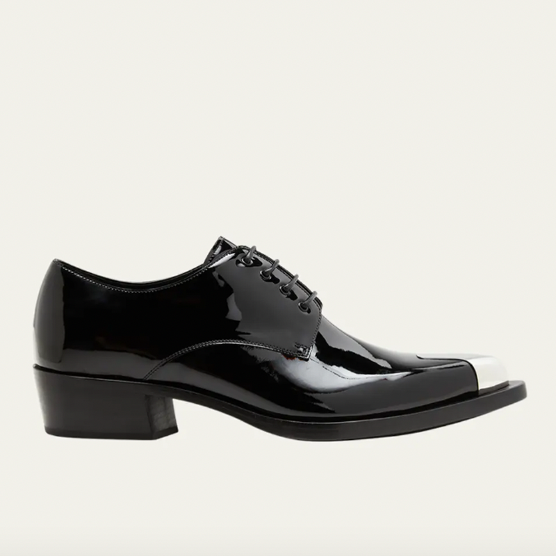 Metal-Toe Leather Derby Shoes