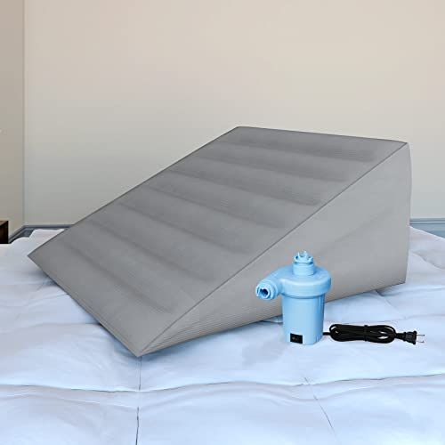 Dual Chamber Inflatable and Adjustable Air Wedge Pillow 