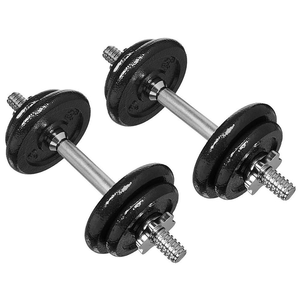Adjustable Lifting Dumbbells Weight Set with Case (38 pounds)