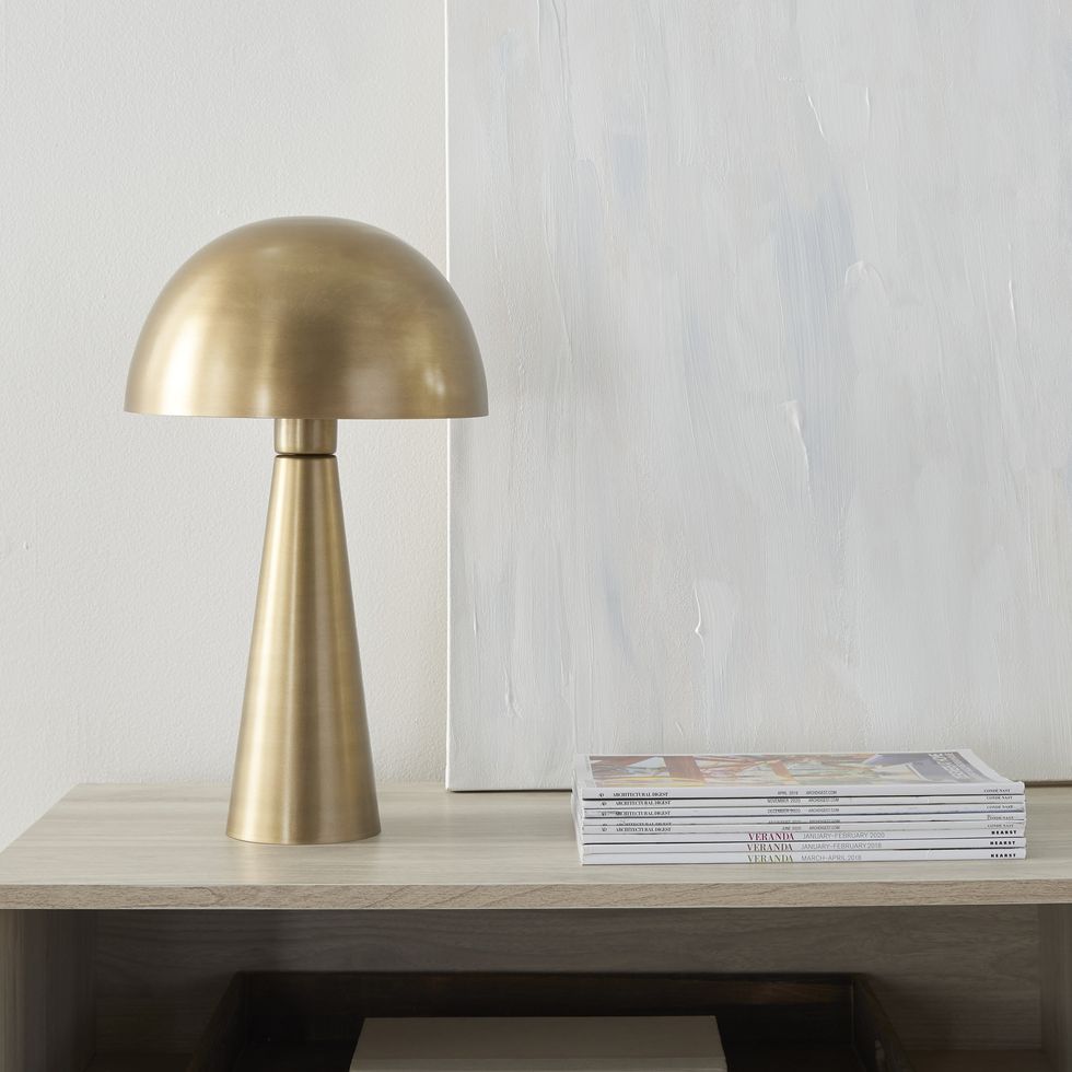 Nourison Gold Mushroom Accent Table Lamp