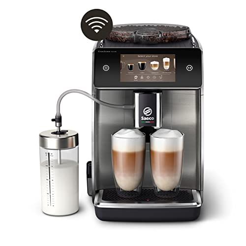 Cafetera con espumador de leche, cafetera de una sola porción para cápsulas  K-Cup y café molido, cafetera compacta 2 en 1 con autolimpieza