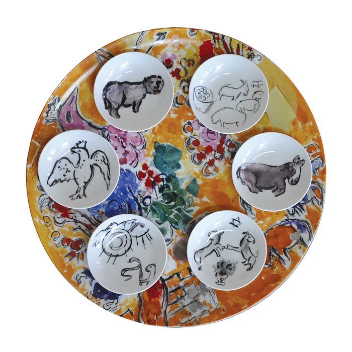 Marc Chagall Joseph Tribe Seder Platter & Dishes, Set of 6
