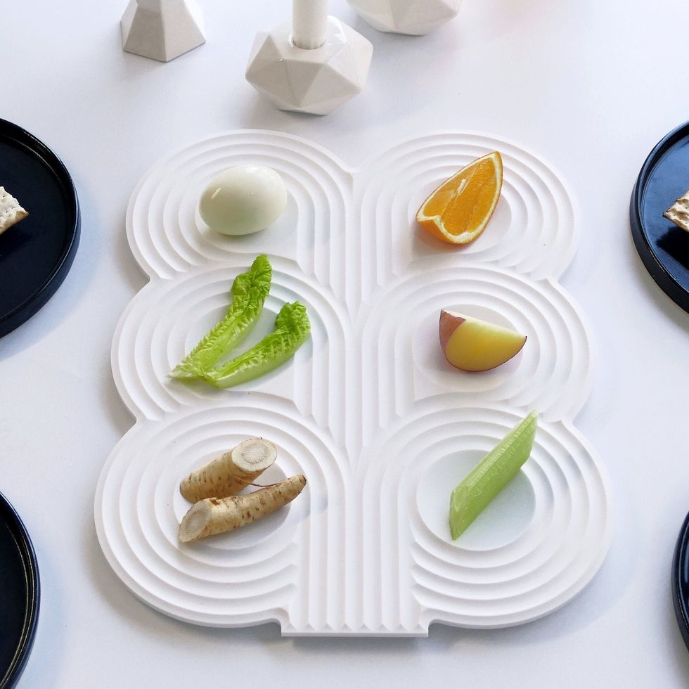 Passover Seder Plate Made of White Corian