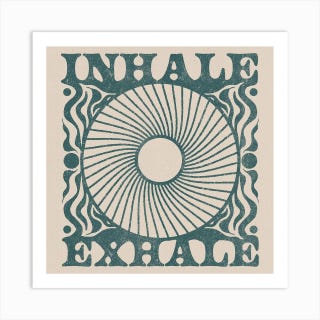 Inhale Exhale Bathroom Art Print