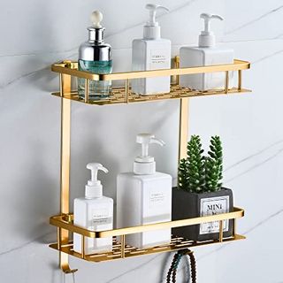 Gold Effect Bathroom Shelves